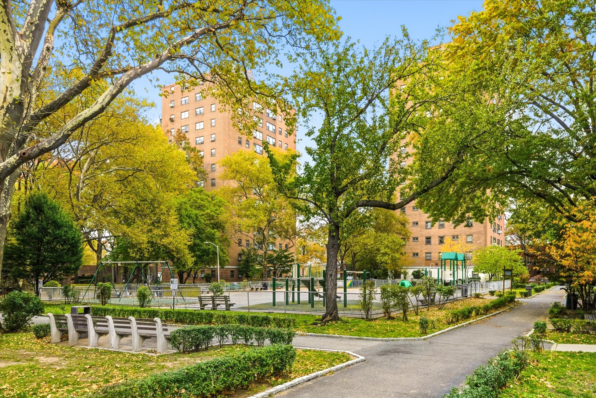 Queensview Co-op landscaped grounds